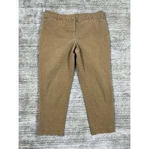 Worthington Pants Women 10 Tan Slim Ankle Slim Fit Mid Rise Tapered Khaki Chino